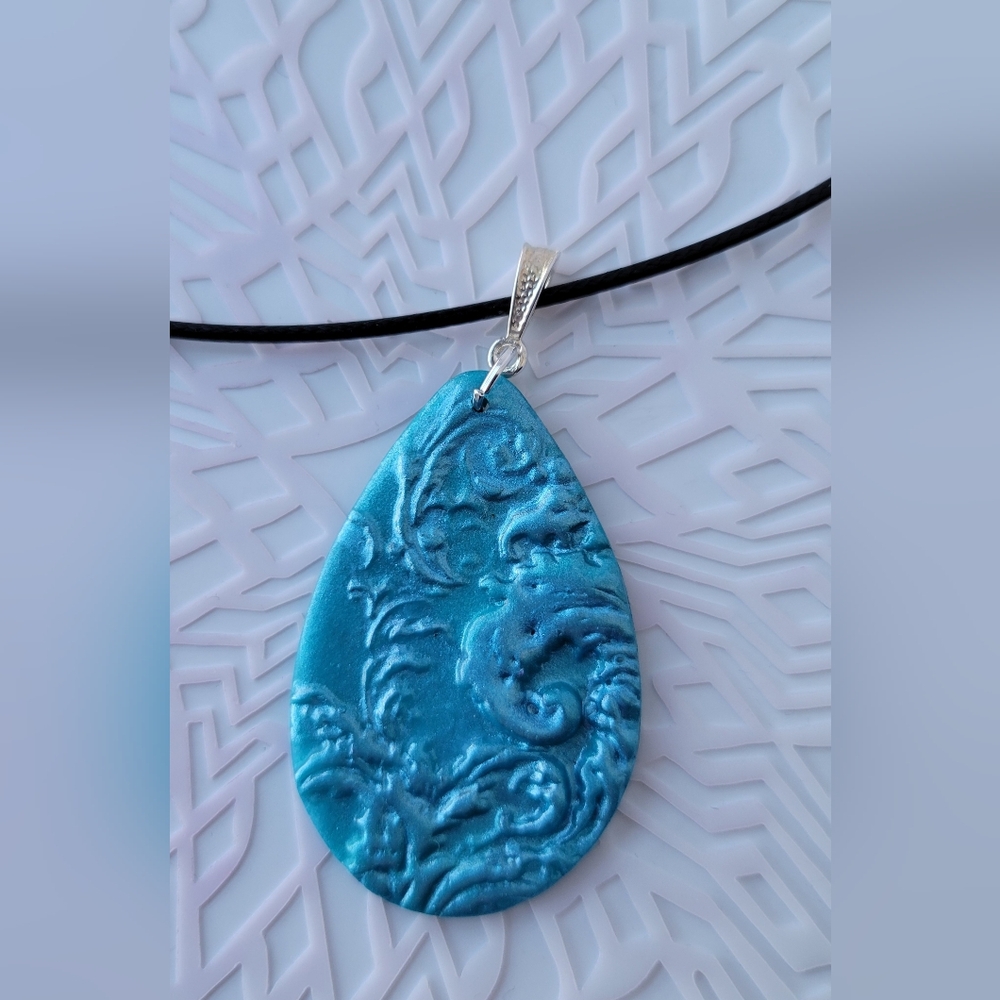 Artisan Teal Pendant Necklace